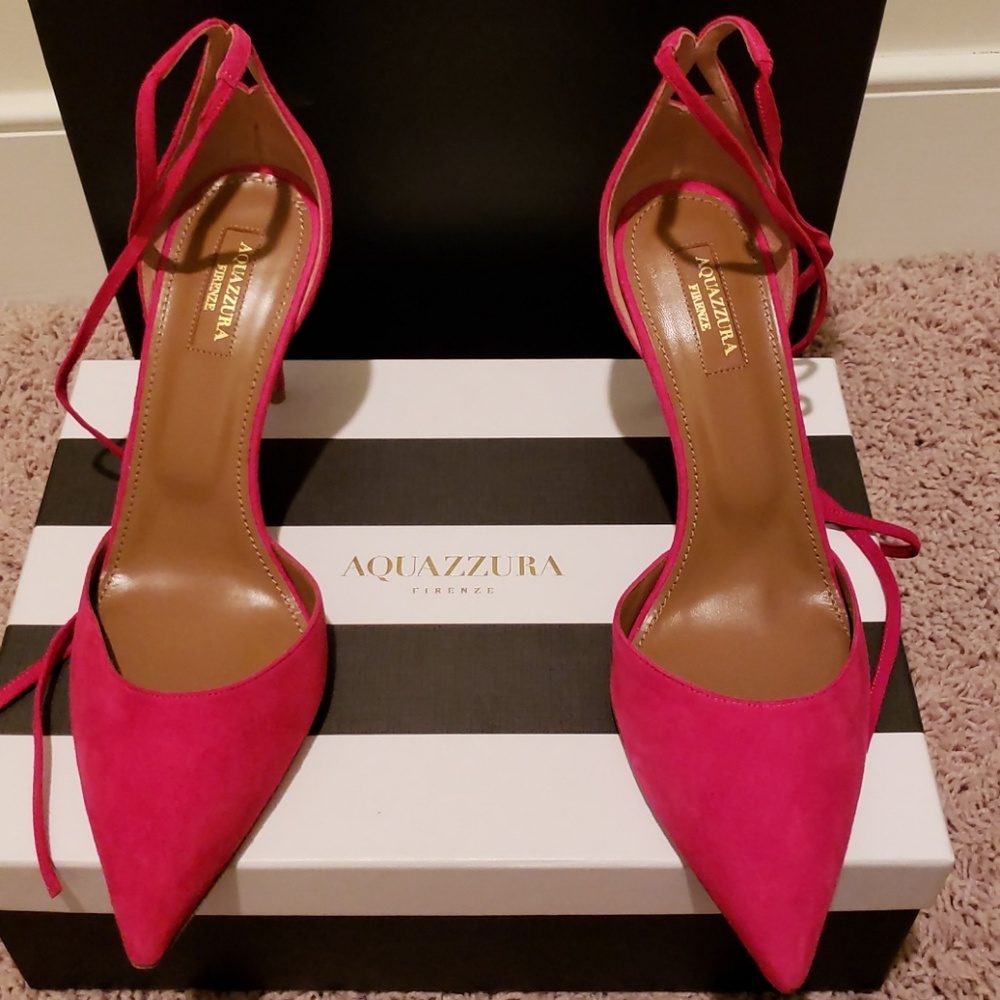 Brand new Aquazzura hot pink suede pumps - Picture 1 of 4
